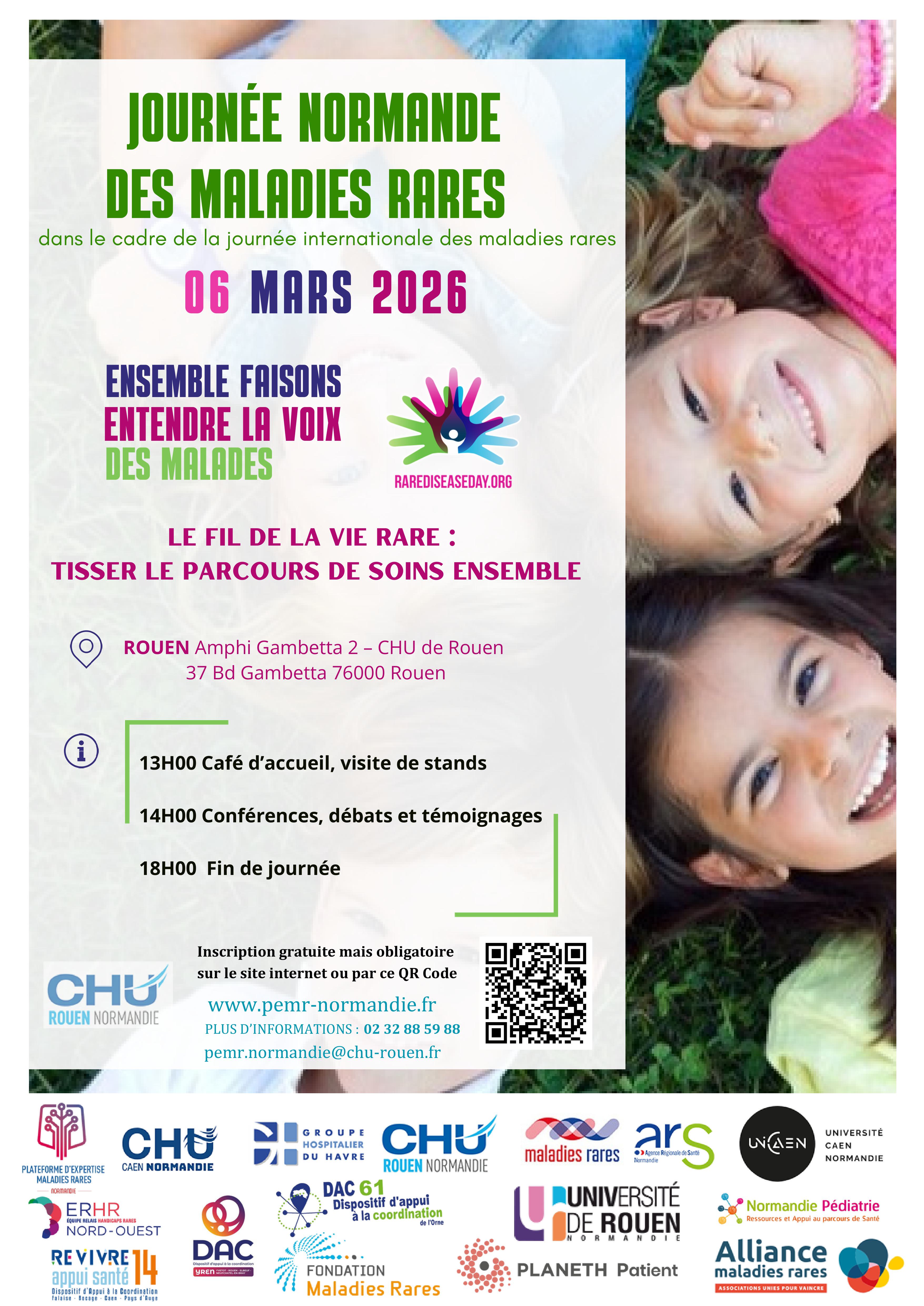 Affiche et programme des Journées Normandes des Maladies Rares 2026 à Rouen